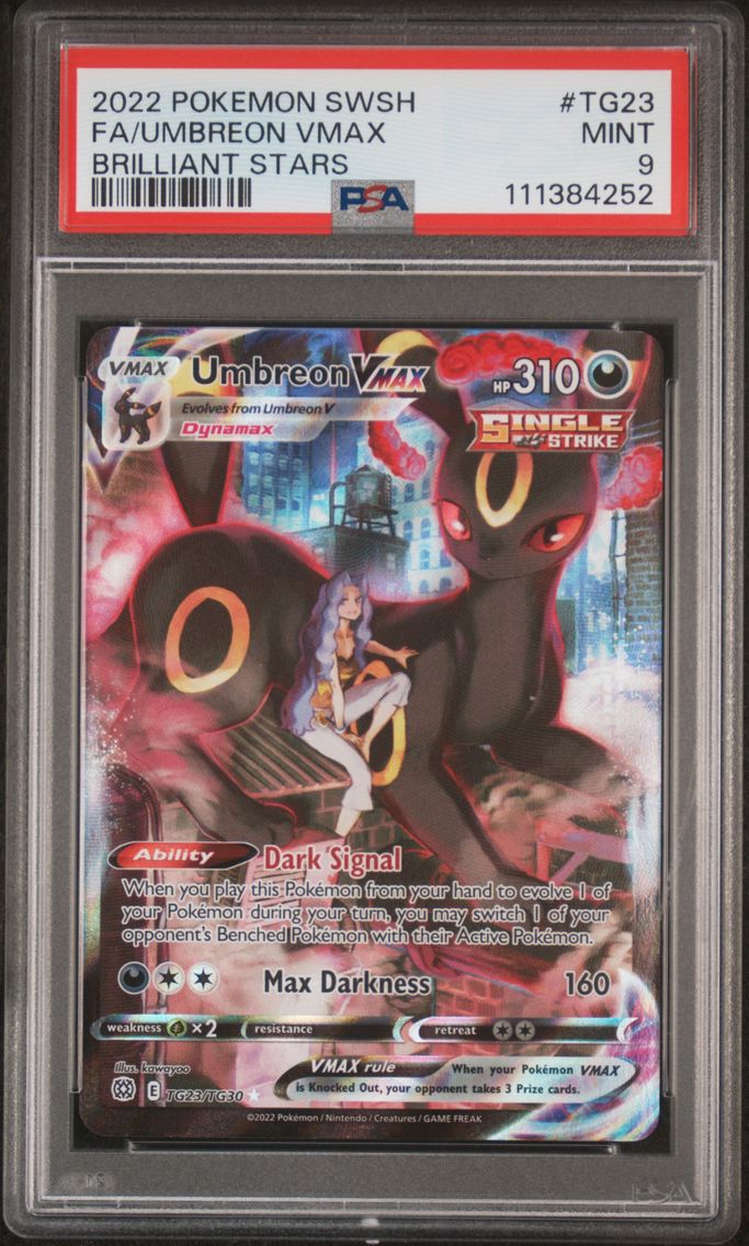2022 #TG23 Full Art/Umbreon Vmax PSA 9 Sword & Shield Brilliant Stars Pokemon