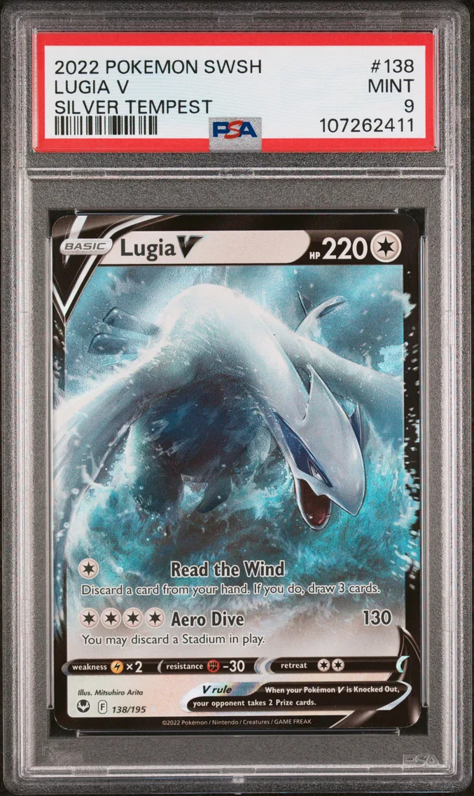 2022 #138 Lugia V PSA 9 Sword & Shield Silver Tempest