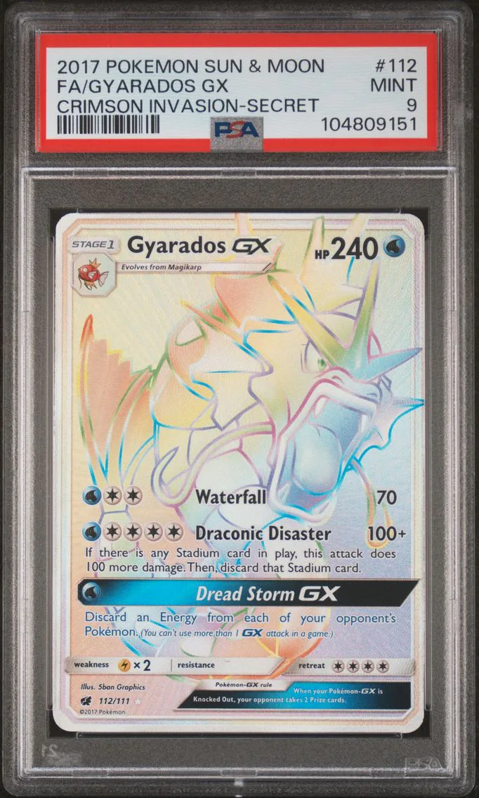 2017 #112 Full Art/Gyarados GX PSA 9 Sun & Moon Crimson Invasion