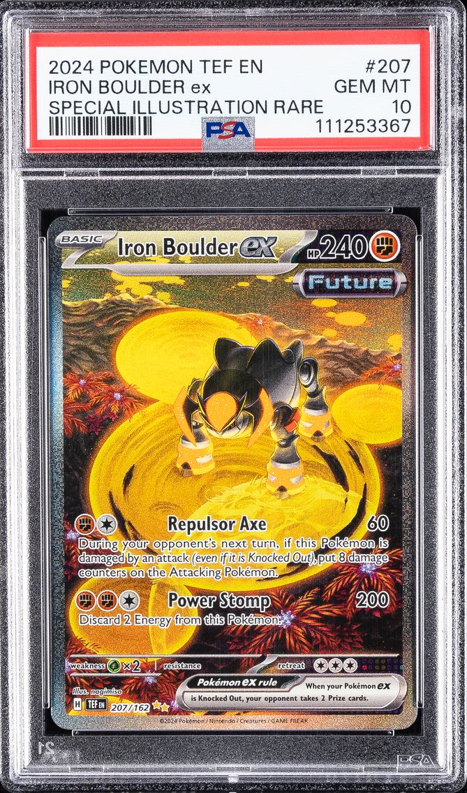 2024 #207 Iron Boulder EX PSA 10 Tef EN-Temporal Forces Pokemon