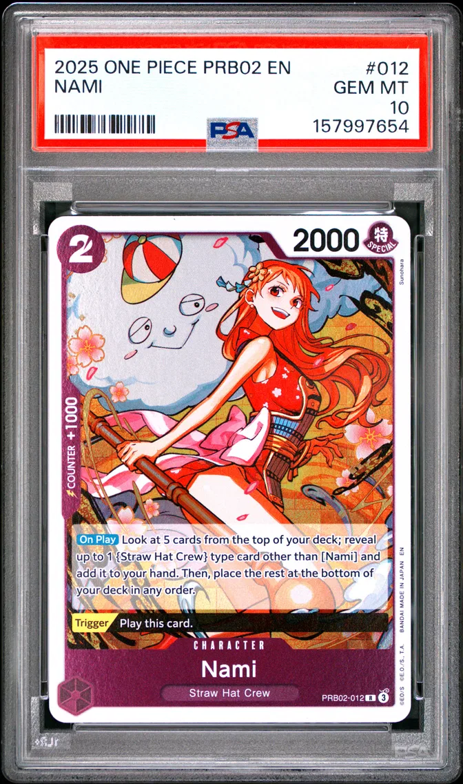 2025 #012 Nami PSA 10 One Piece PRB02-Premium Booster -One Piece Card the Best- Vol.2