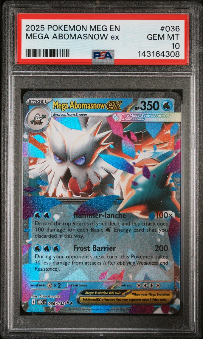 2025 #036 Mega Abomasnow EX PSA 10 Meg EN-Mega Evolution