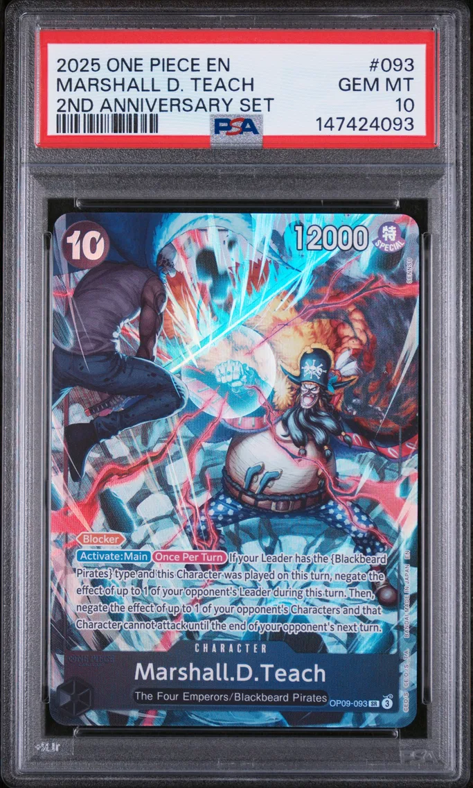 2025 #093 Marshall D. Teach PSA 10 One Piece English Version 2nd Anniversary Set