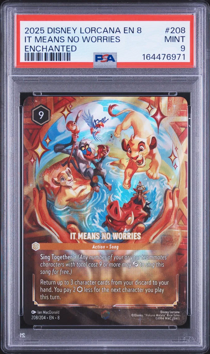 2025 #208 It Means No Worries PSA 9 Disney Lorcana EN 8-Reign of Jafar