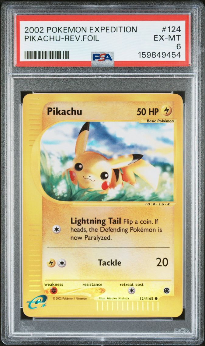 2002 #124 Pikachu-Reverse Foil PSA 6 Expedition