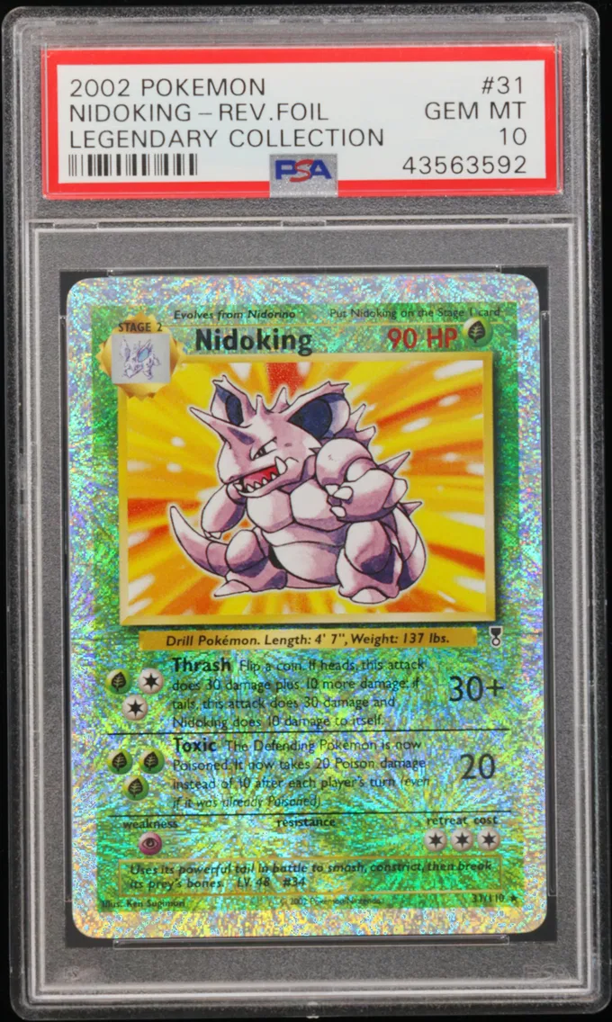 2002 #31 Nidoking-Reverse Foil PSA 10 Legendary Collection