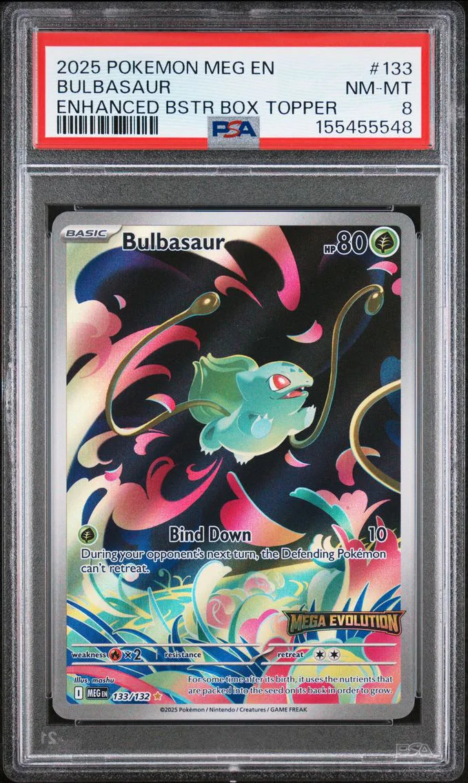2025 #133 Bulbasaur PSA 8 Meg EN-Mega Evolution