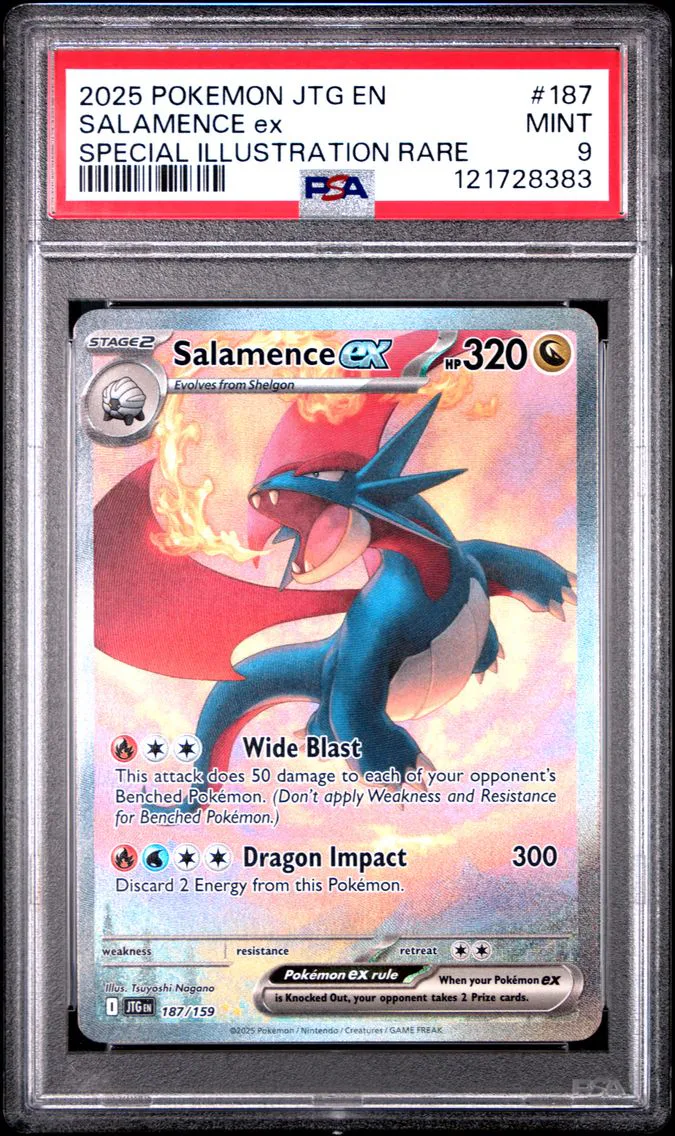 2025 #187 Salamence EX PSA 9 Jtg EN-Journey Together Pokemon
