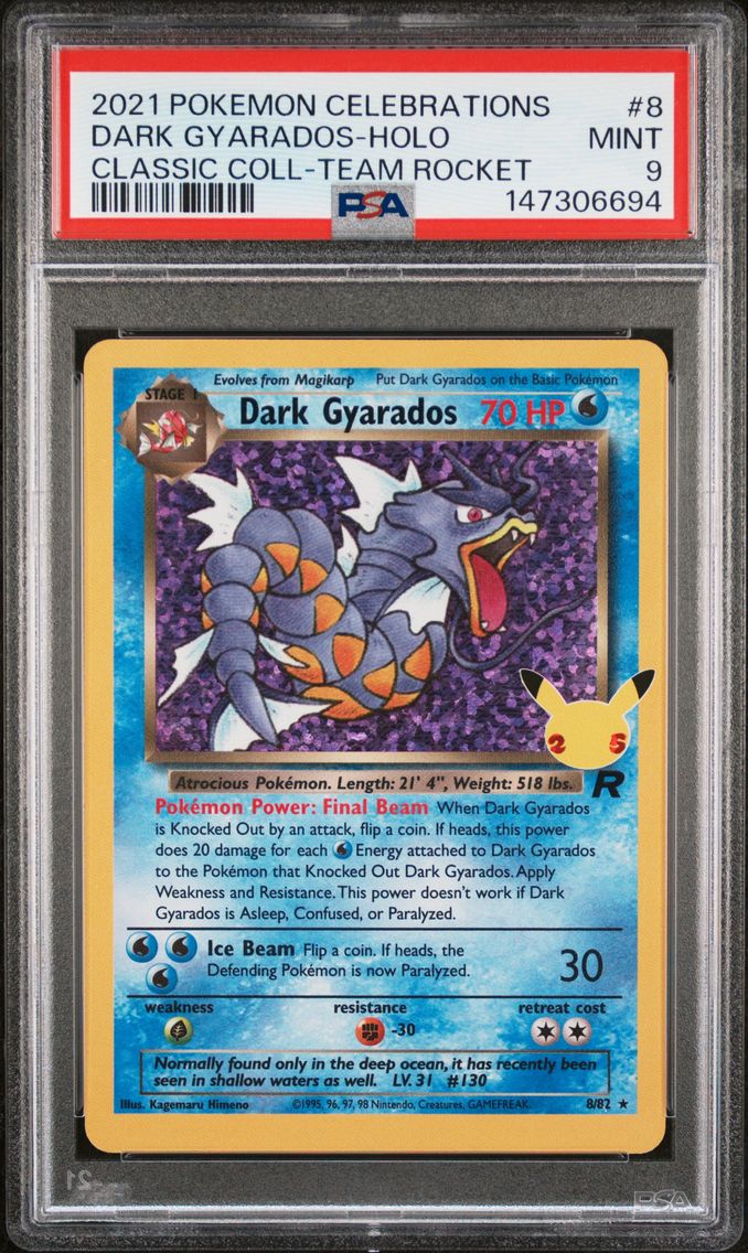 2021 #8 Dark Gyarados-Holo PSA 9