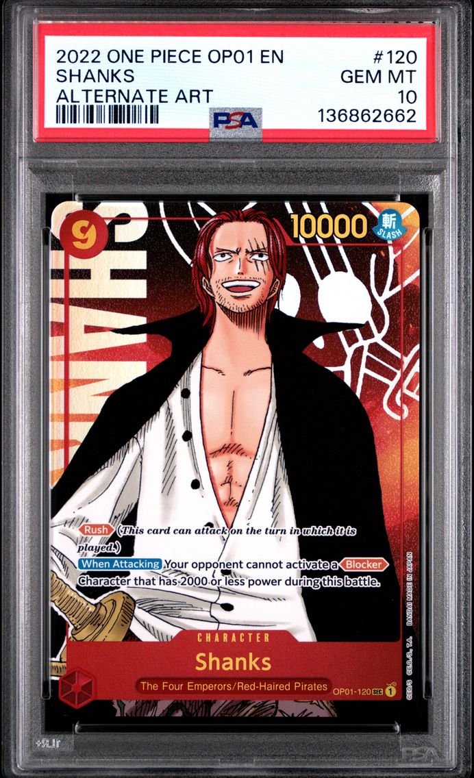 2022 #120 Shanks PSA 10 One Piece OP01-Romance Dawn
