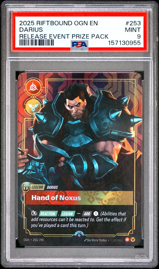 2025 #253 Darius - Hand of Noxus PSA 9 Riftbound: League of Legends Ogn-Origins