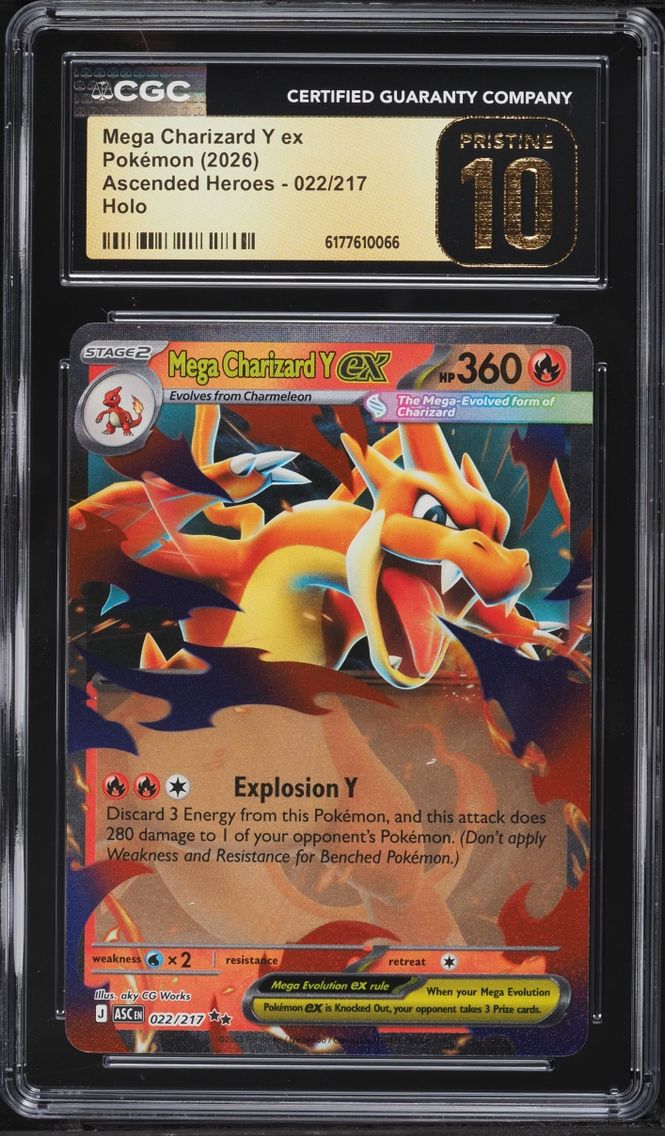 2026 Pokemon Mega Evolution Ascended Heroes Holo Mega Charizard Y Ex #22 CGC 10 PRISTINE