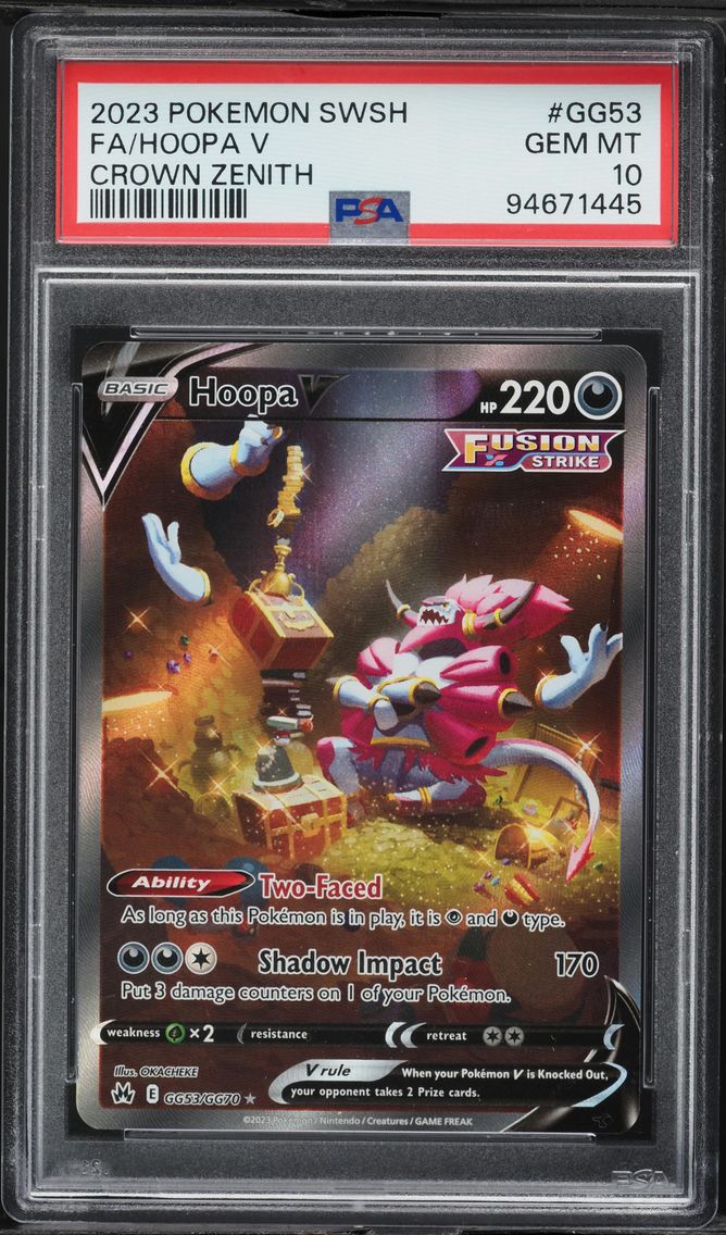 2023 #GG53 Full Art/Hoopa V PSA 10 Sword and Shield Crown Zenith Pokemon