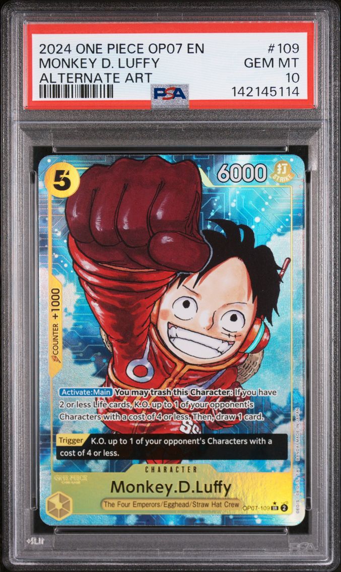 2024 #109 Monkey D. Luffy PSA 10 One Piece OP07-500 Years in the Future