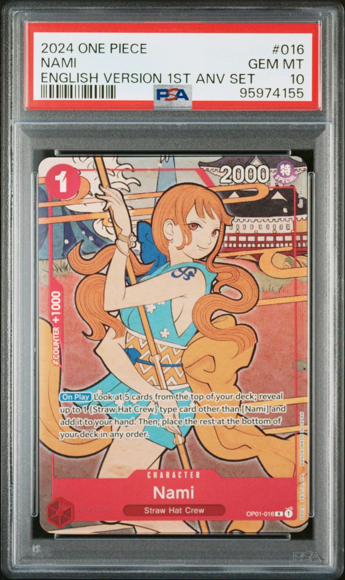 2024 #016 Nami PSA 10 One Piece English Version 1st Anniversary Set