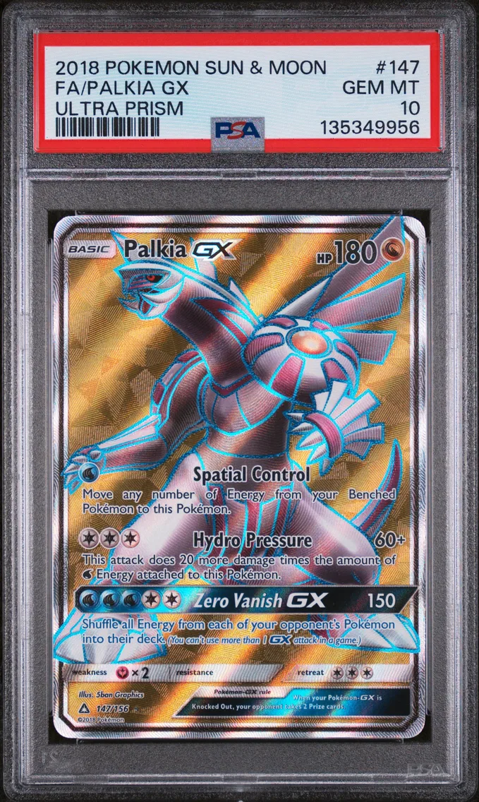 2018 #147 Full Art/Palkia GX PSA 10 Sun & Moon Ultra Prism