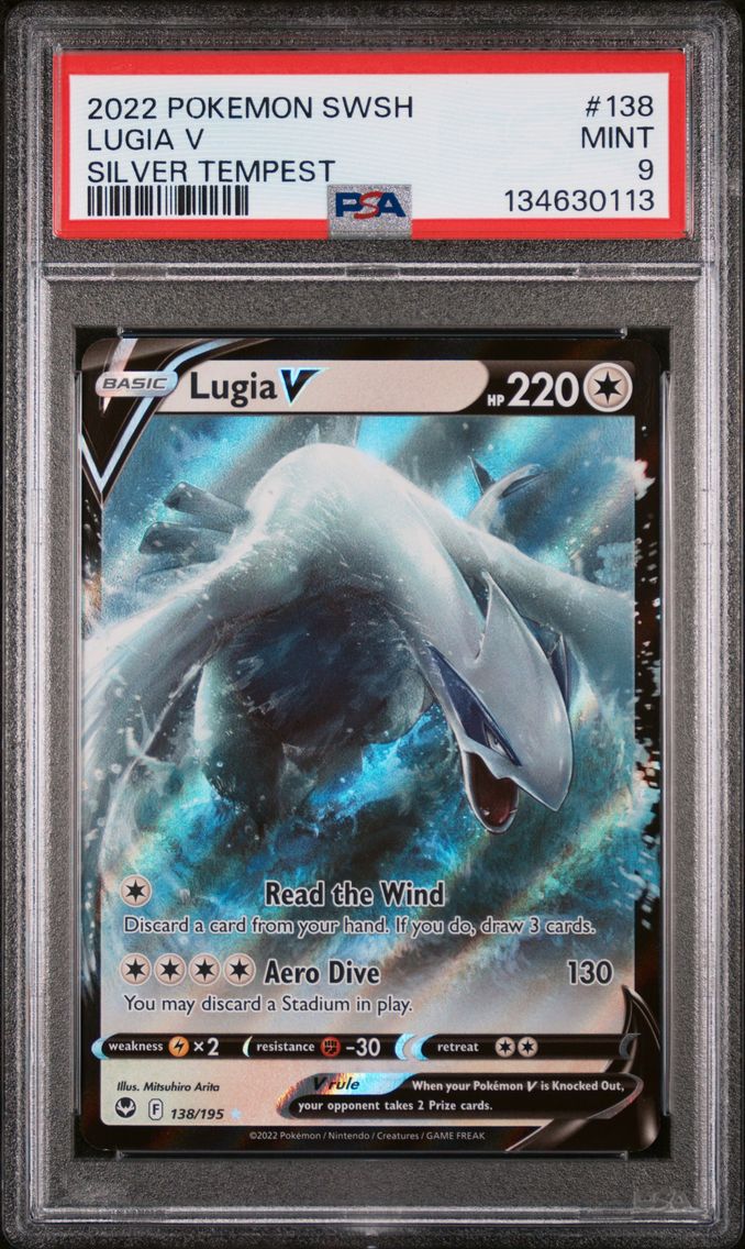 2022 #138 Lugia V PSA 9 Sword & Shield Silver Tempest Pokemon