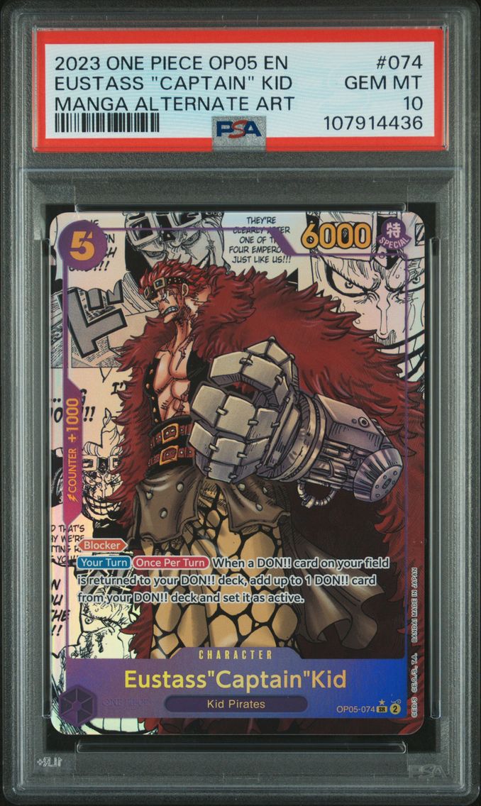 2023 #074 Eustass "Captain" Kid PSA 10 One Piece OP05-Awakening of the New Era