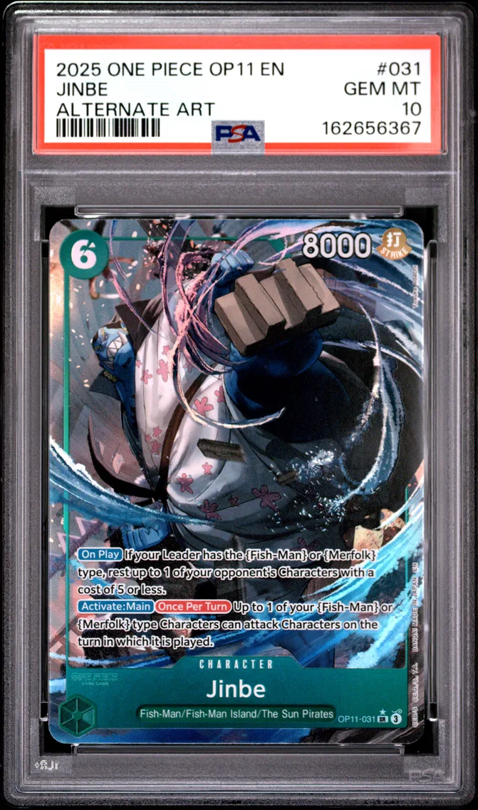 2025 #031 JINBE PSA 10 One Piece OP11-A Fist of Divine Speed