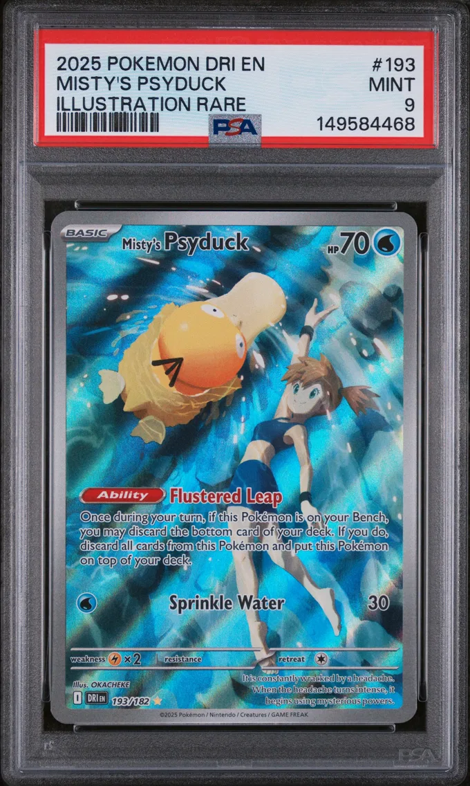 2025 #193 Misty's Psyduck PSA 9 Dri EN-Destined Rivals