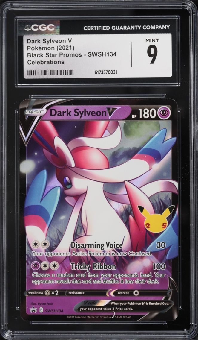 2021 Pokemon Sword & Shield Promo Celebrations Holo Dark Sylveon V #SWSH134 CGC 9 MINT