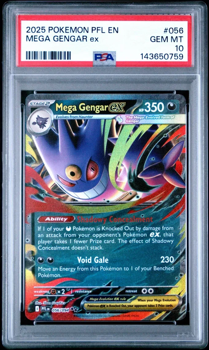 2025 #056 Mega Gengar EX PSA 10 Pfl EN-Phantasmal Flames
