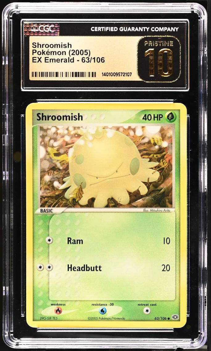 2005 #63 Shroomish CGC 10 Pristine EX Emerald - English