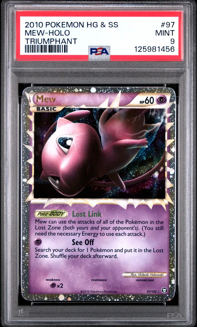 2010 #97 Mew-Holo PSA 9 Heartgold & Soulsilver Triumphant Pokemon