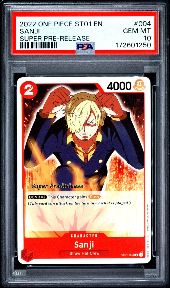 2022 #004 Sanji PSA 10 One Piece Starter Deck ST01-Straw Hat Crew