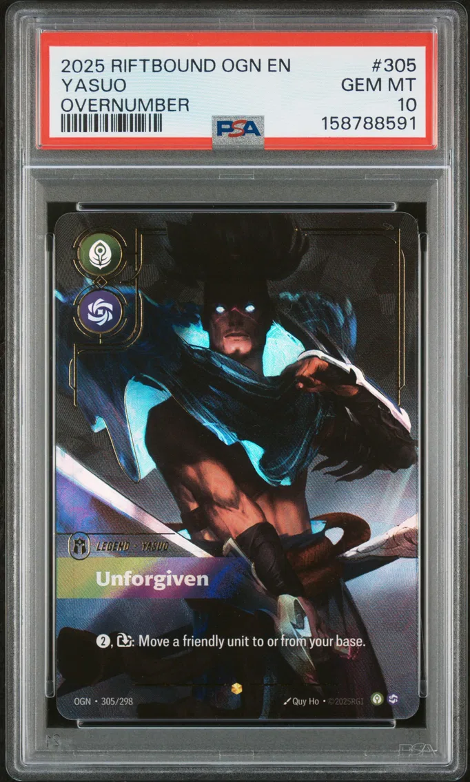 2025 #305 Yasuo - Unforgiven PSA 10 Riftbound: League of Legends Ogn-Origins
