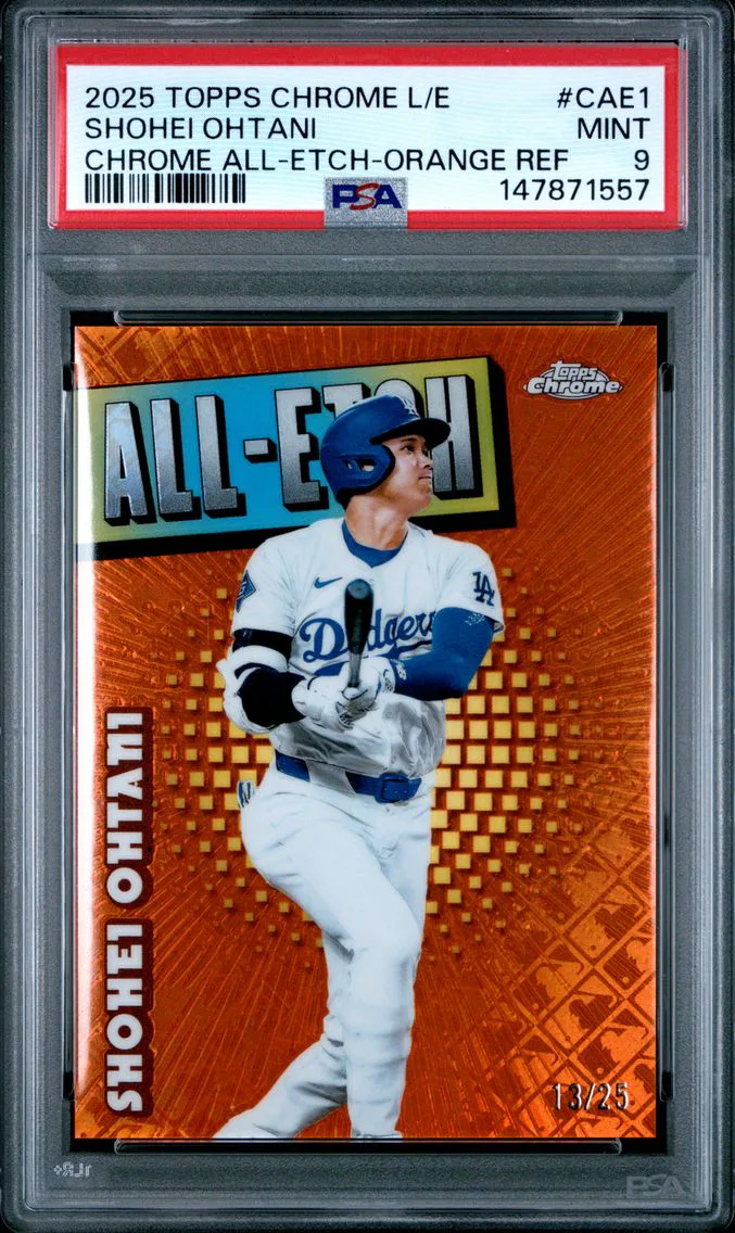 2025 #CAE1 Shohei Ohtani PSA 9 Topps Chrome Logofractor Edition Chrome All-Etch