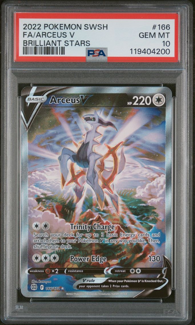 2022 #166 Full Art/Arceus V PSA 10 Sword & Shield Brilliant Stars