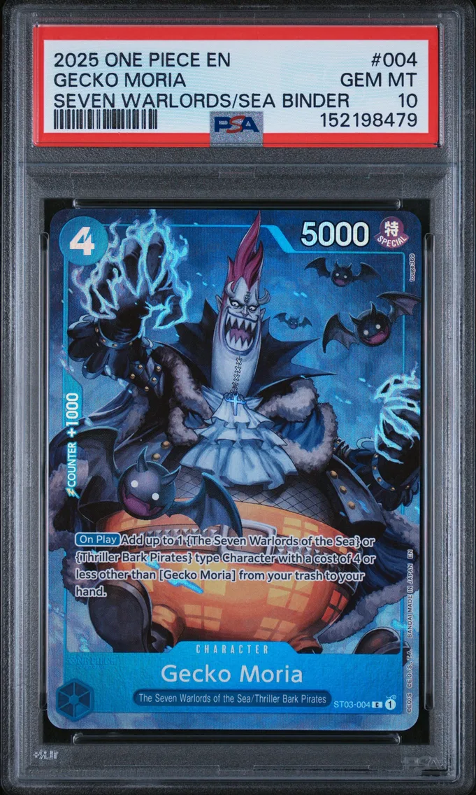 2025 #004 Gecko Moria PSA 10 One Piece Seven Warlords of the Sea Binder Set