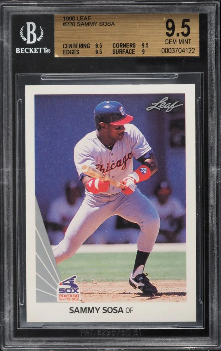 1990 Leaf Sammy Sosa ROOKIE #220 BGS 9.5 GEM MINT