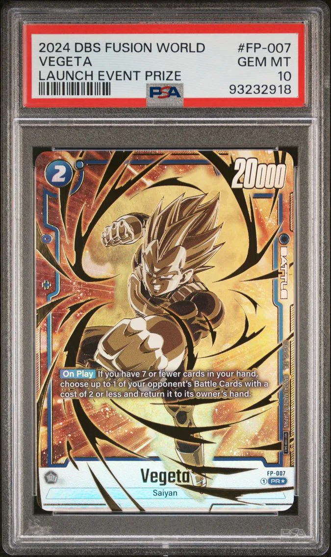 2024 #FP-007 Vegeta PSA 10 Dragon Ball Super Card Game Fusion World Launch Event Prize Pokemon