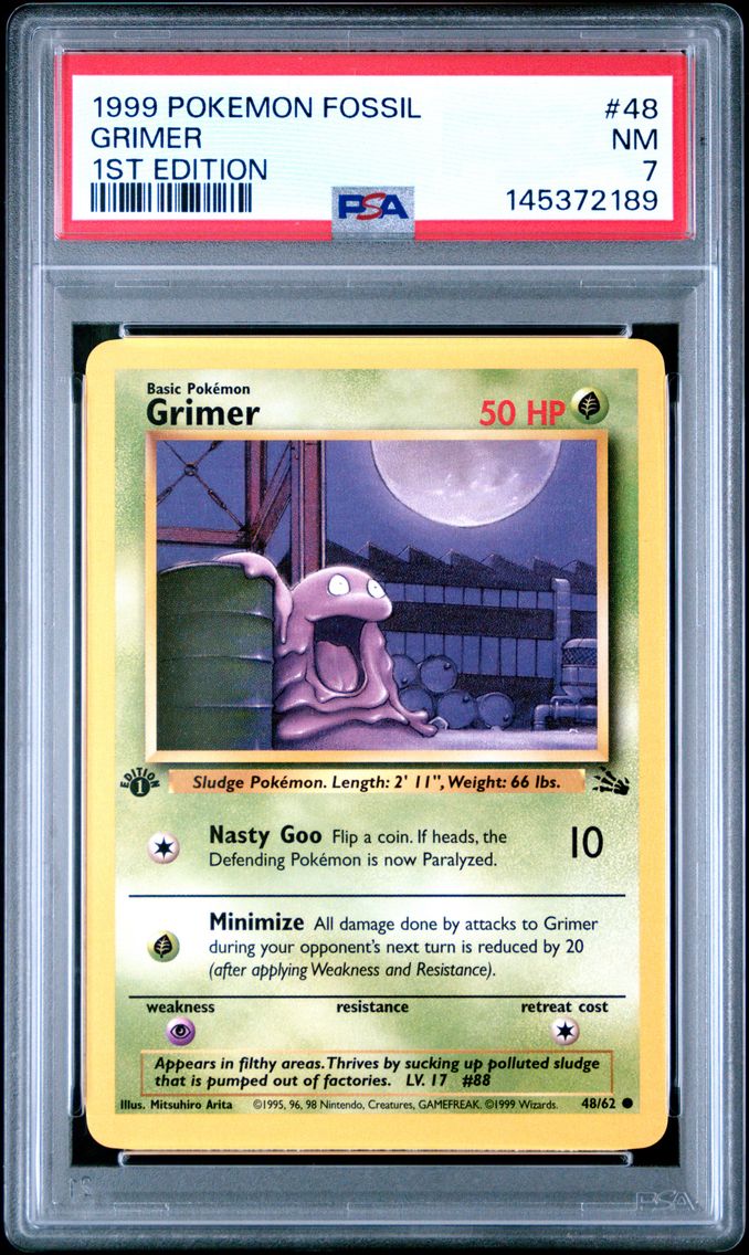1999 #48 Grimer 1st Edition PSA 7 Fossil Pokemon