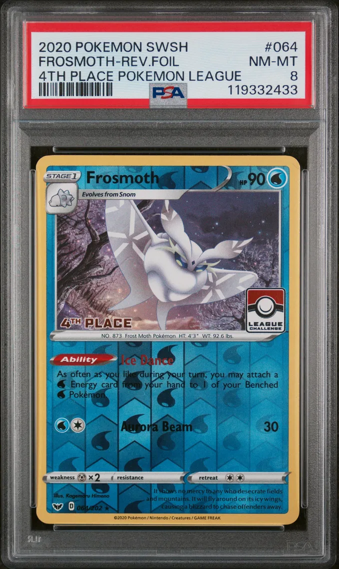 2020 #064 Frosmoth-Reverse Foil PSA 8 Sword & Shield