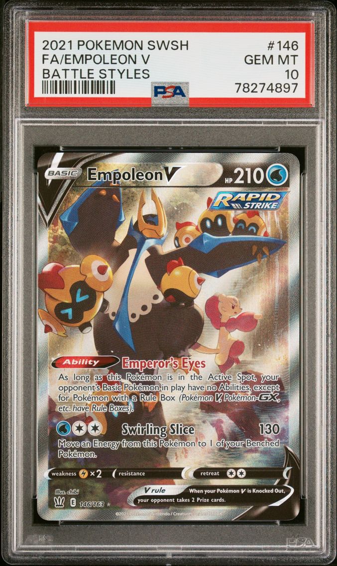 2021 #146 Full Art/Empoleon V PSA 10 Sword & Shield Battle Styles