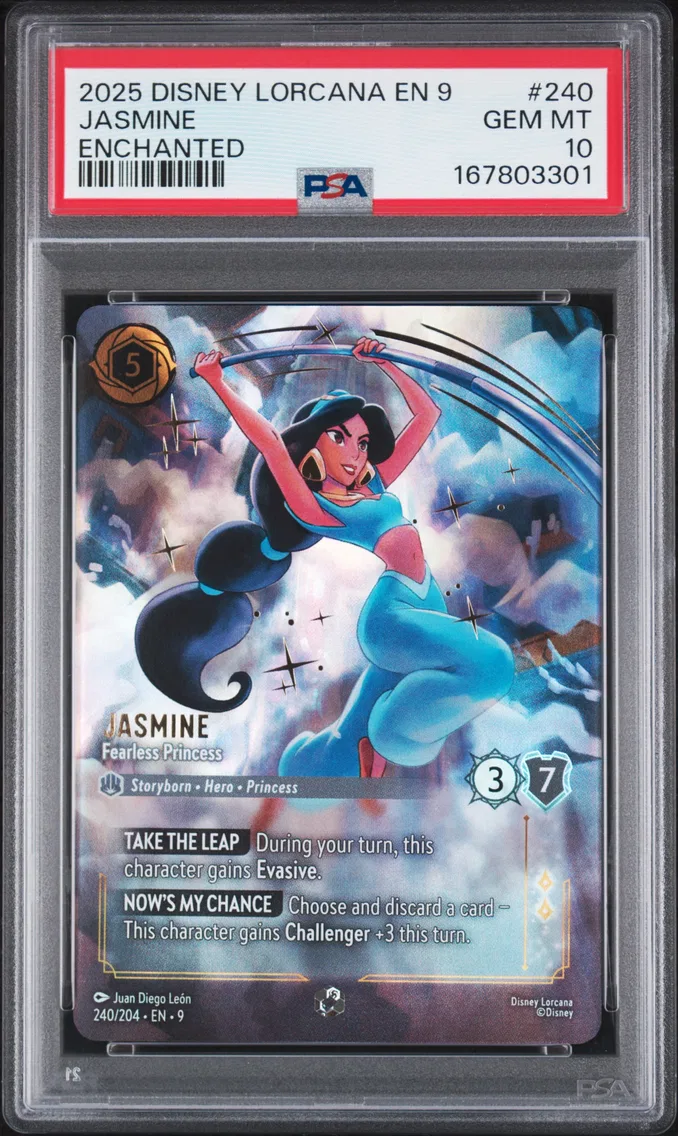 2025 #240 Jasmine - Fearless Princess PSA 10 Disney Lorcana EN 9-Fabled
