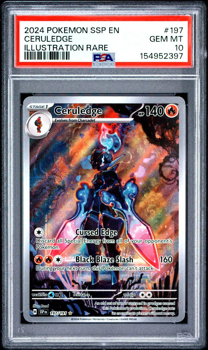 2024 #197 Ceruledge PSA 10 Ssp EN-Surging Sparks