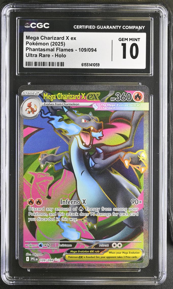 2025 #109 Mega Charizard X ex CGC 10 Phantasmal Flames - PFL EN - English