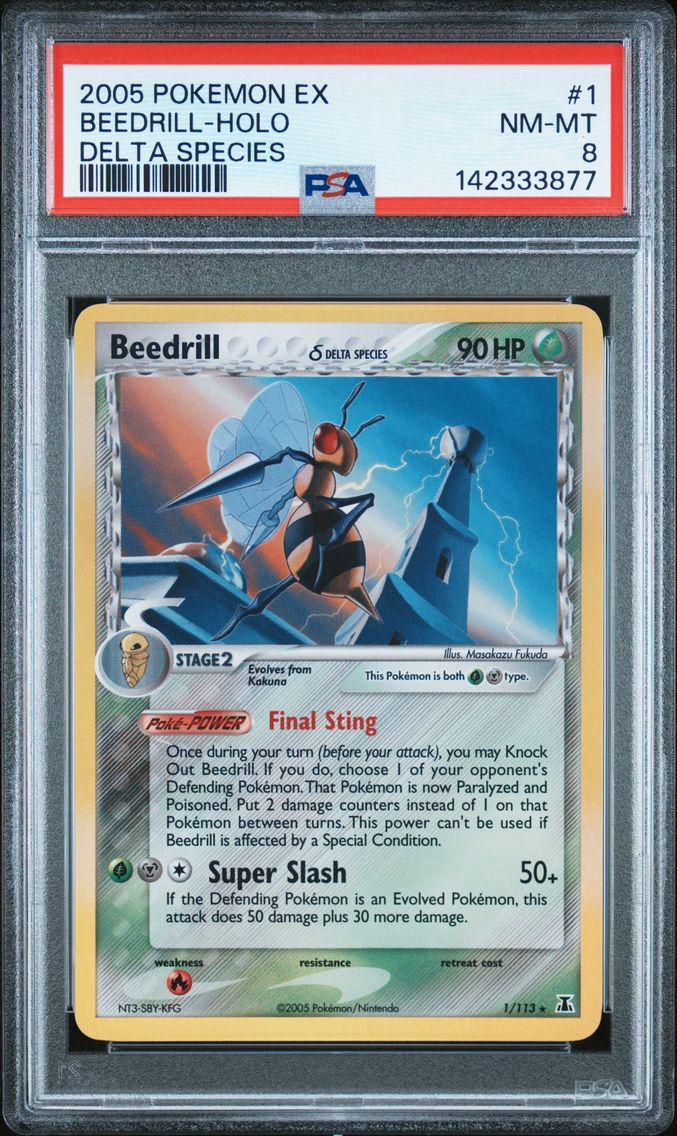 2005 #1 Beedrill-Holo PSA 8 Base Pokemon EX Delta Species Pokemon