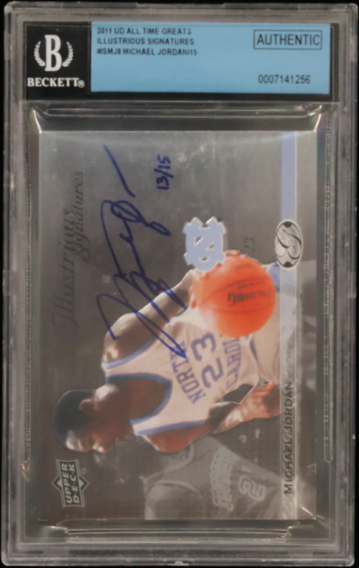 2011 #ISMJ8 Michael Jordan/15 BGS 0 Upper Deck All Time Greats Illustrious Signatures