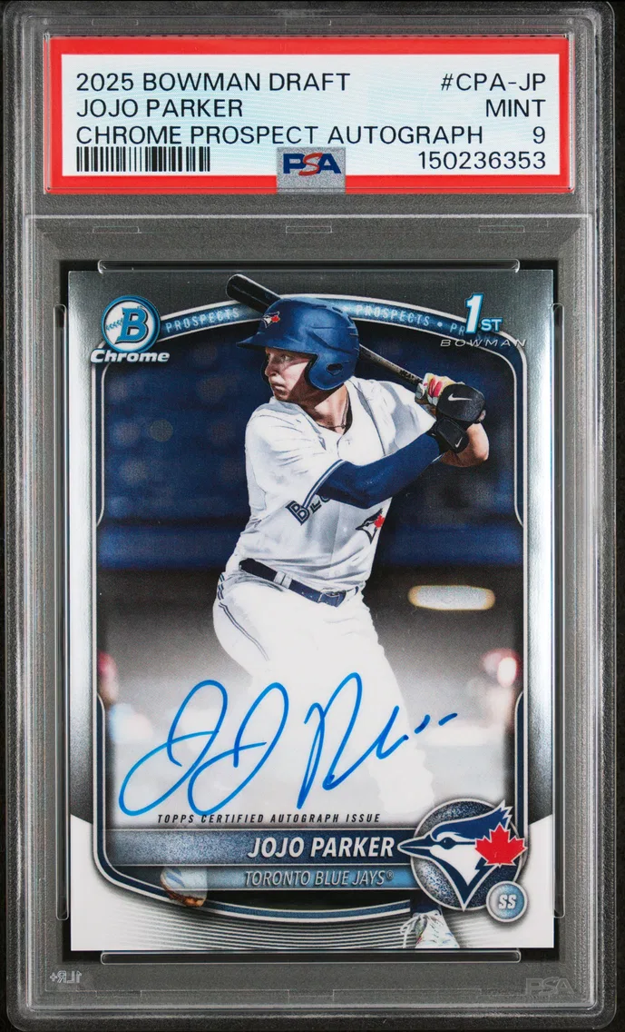 2025 #CPA-JP Jojo Parker PSA 9 Bowman Draft Chrome Prospect Autographs