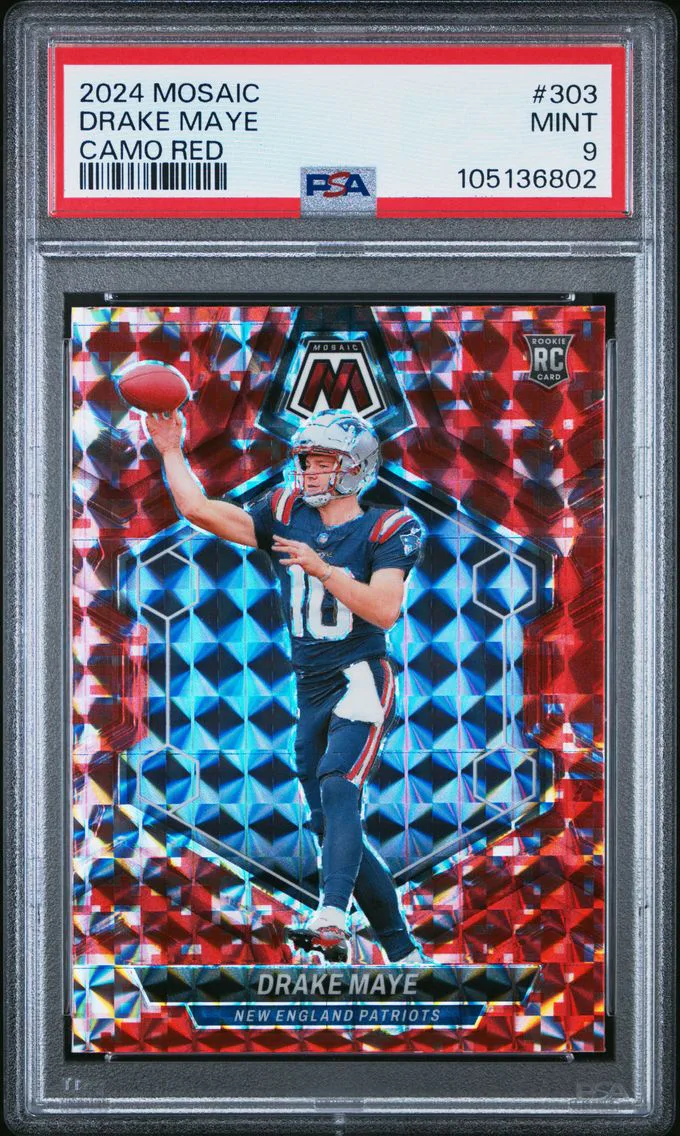 2024 #303 Drake Maye PSA 9 Panini Mosaic Football