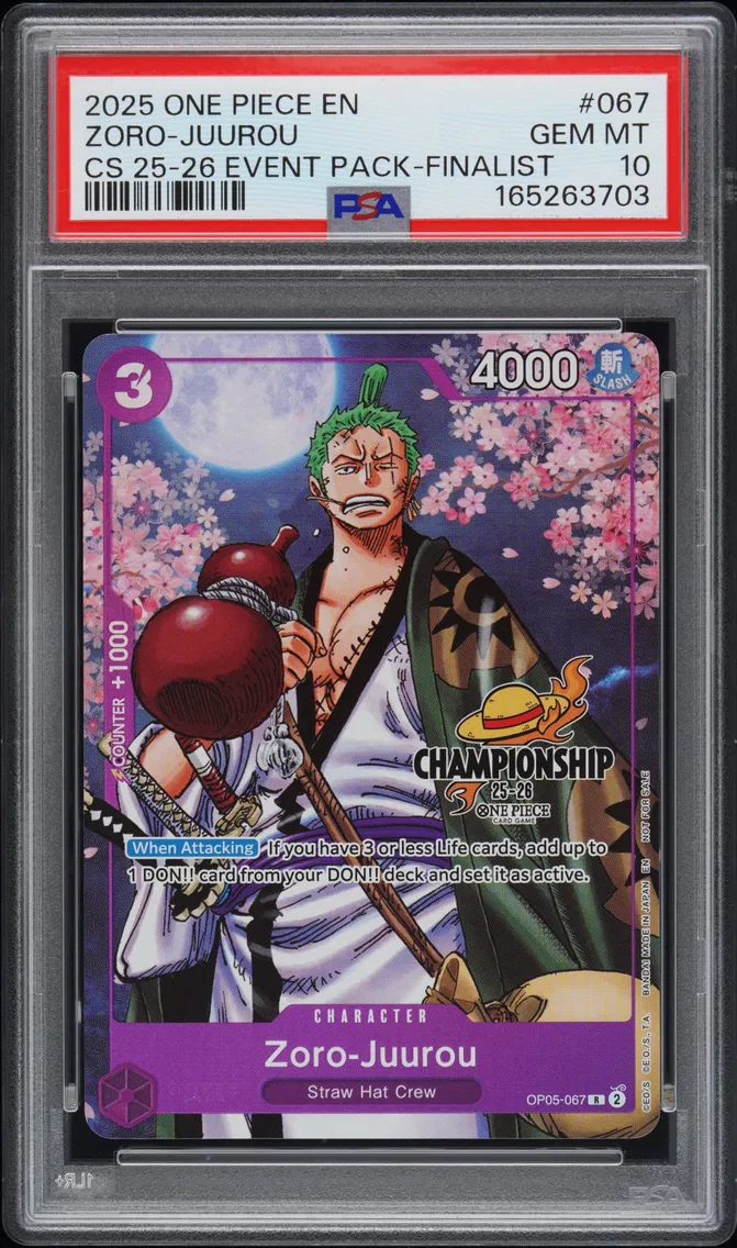 2025 #067 Zoro-Juurou PSA 10 One Piece Championship 2025-26 Event Pack