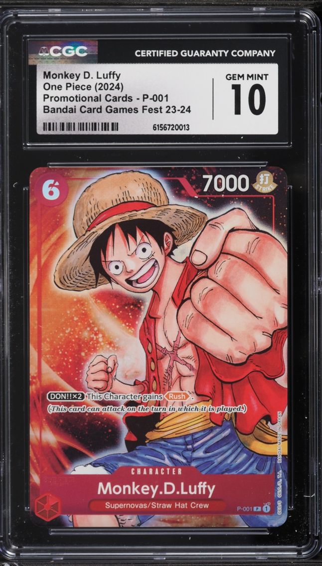 2024 #P-001 Monkey D. Luffy CGC 10 One Piece Promo Bandai Games Fest '24