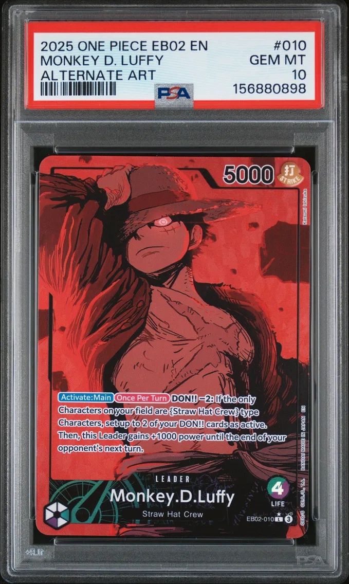2025 #010 Monkey D. Luffy PSA 10 One Piece EB02-Extra Booster -Anime 25th Collection-