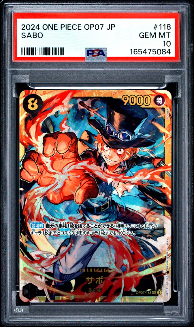 2024 #118 SABO PSA 10 One Piece Japanese OP07-500 Years in the Future