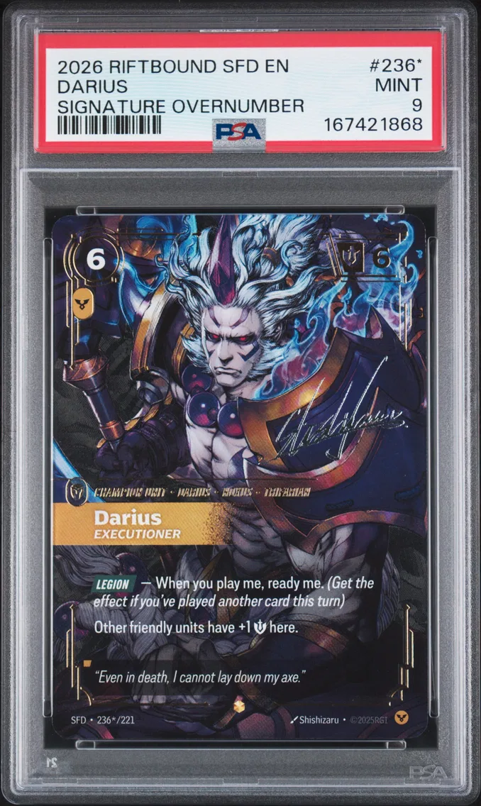2026 #236* Darius - Executioner PSA 9 Riftbound: League of Legends Sfd-Spiritforged